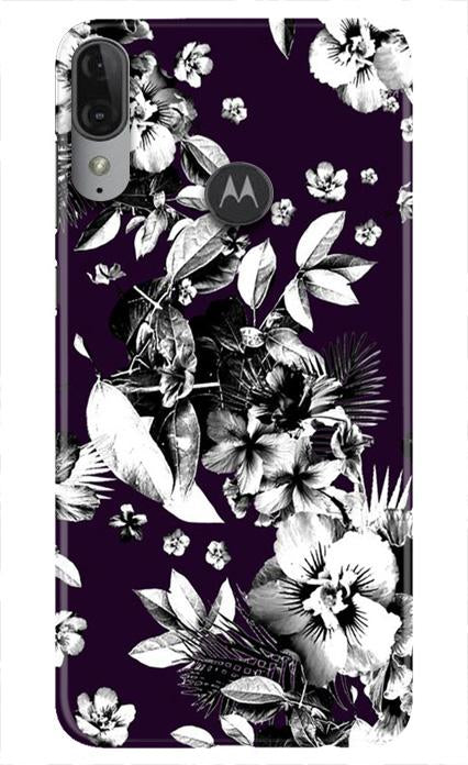 white flowers Mobile Back Case for Moto E6s (Design - 7) white flowers Case for Moto E6s