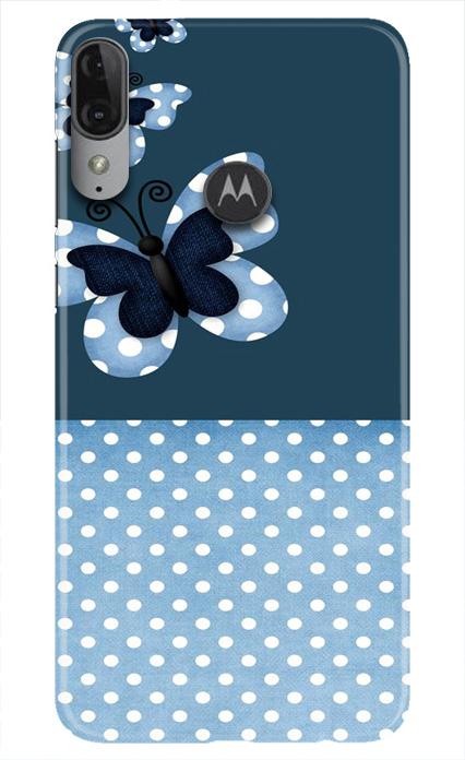 White dots Butterfly Mobile Back Case for Moto E6s (Design - 31) White dots Butterfly Case for Moto E6s