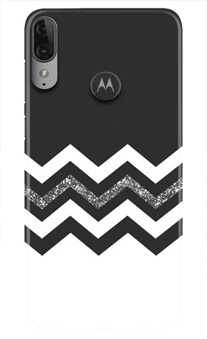 Black white Pattern2Mobile Back Case for Moto E6s (Design - 83) Black white Pattern2Case for Moto E6s
