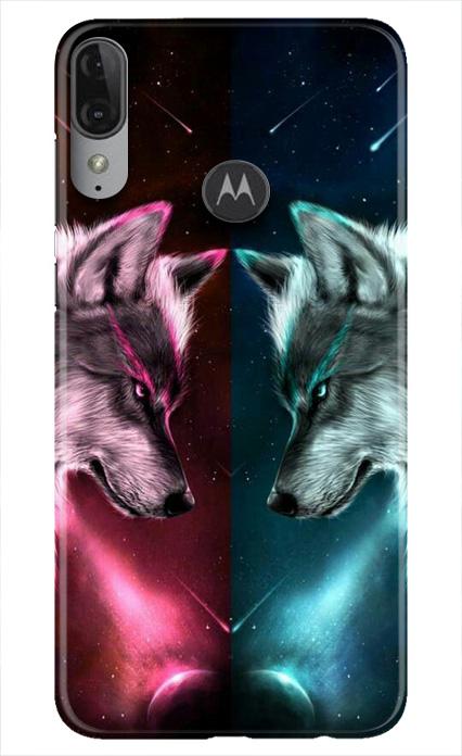 Wolf fight Mobile Back Case for Moto E6s (Design - 221) Wolf fight Case for Moto E6s (Design No. 221)