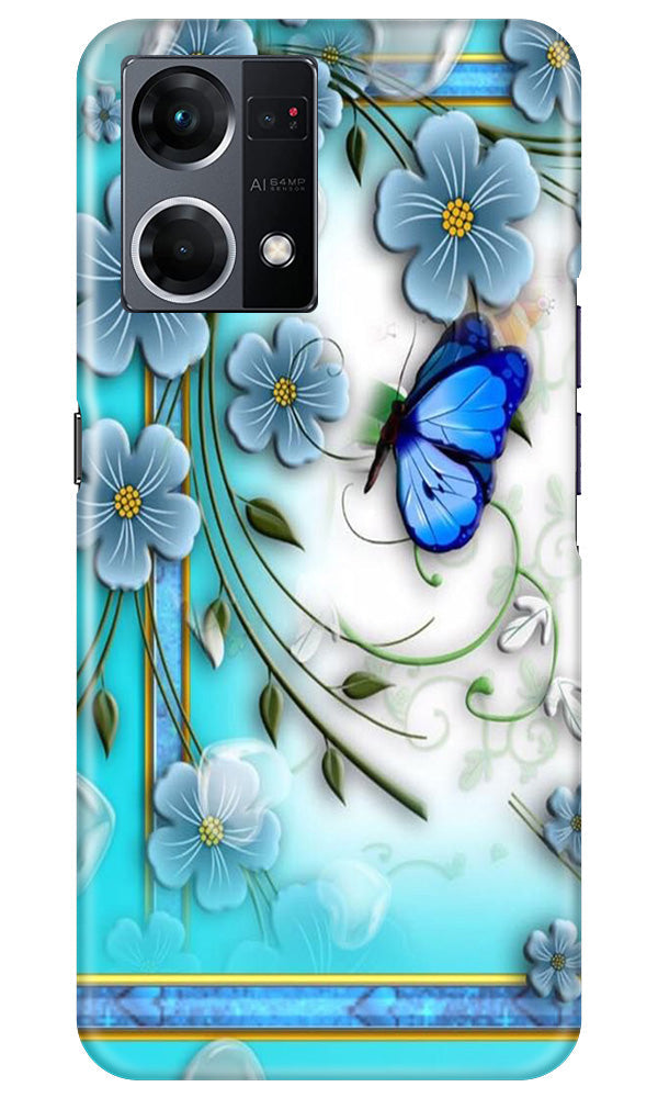 Blue Butterfly Mobile Back Case for Oppo F12 Pro (Design - 21) Blue Butterfly Case for Oppo F12 Pro