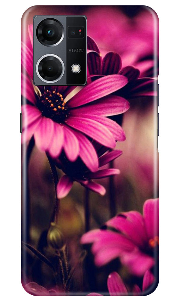 Purple Daisy Mobile Back Case for Oppo F12 Pro (Design - 65) Purple Daisy Case for Oppo F12 Pro