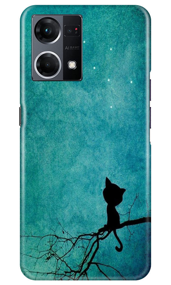 Moon cat Mobile Back Case for Oppo F12 Pro (Design - 70) Moon cat Case for Oppo F12 Pro