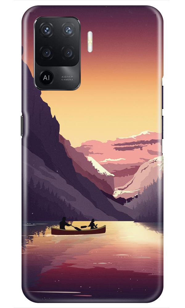 Mountains Boat Mobile Back Case for Oppo F19 Pro (Design - 181) Mountains Boat Case for Oppo F19 Pro (Design - 181)