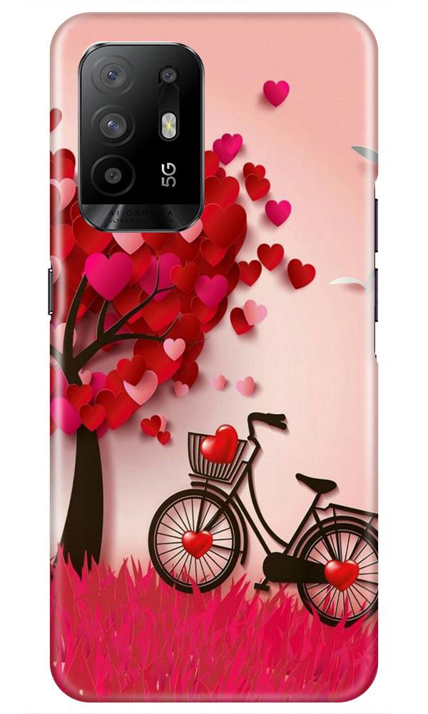 Red Heart Cycle Mobile Back Case for Oppo F19 Pro Plus (Design - 222) Red Heart Cycle Case for Oppo F19 Pro Plus (Design No. 222)