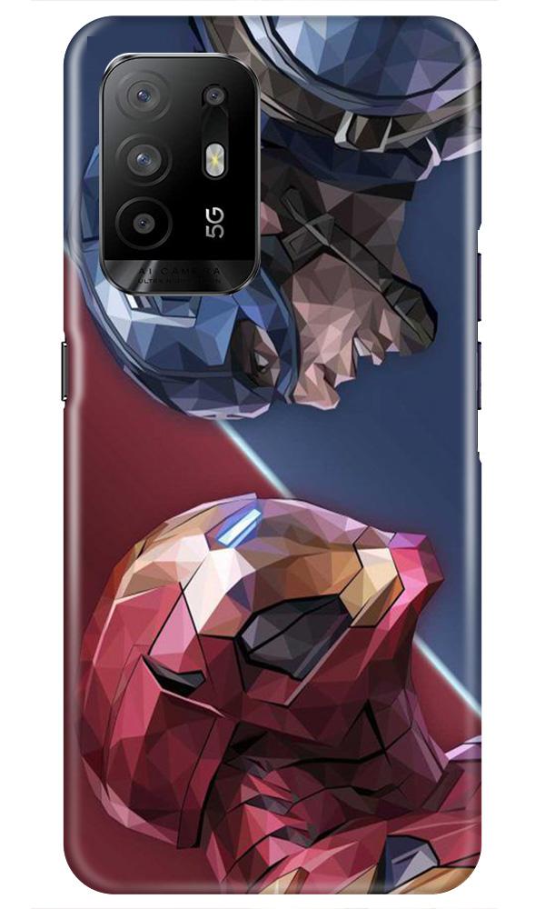 Ironman Captain America Mobile Back Case for Oppo F19 Pro Plus (Design - 245) Ironman Captain America Case for Oppo F19 Pro Plus (Design No. 245)