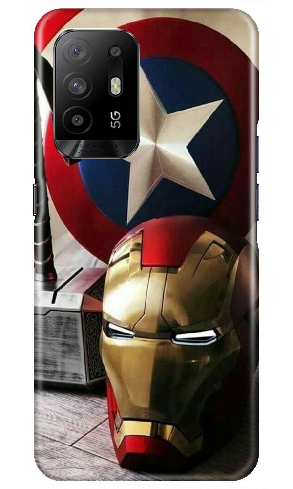 Ironman Captain America Mobile Back Case for Oppo F19 Pro Plus (Design - 254) Ironman Captain America Case for Oppo F19 Pro Plus (Design No. 254)