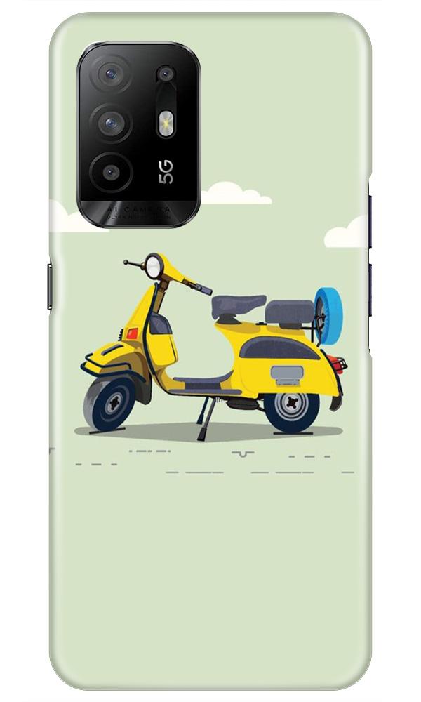 Vintage Scooter Mobile Back Case for Oppo F19 Pro Plus (Design - 260) Vintage Scooter Case for Oppo F19 Pro Plus (Design No. 260)