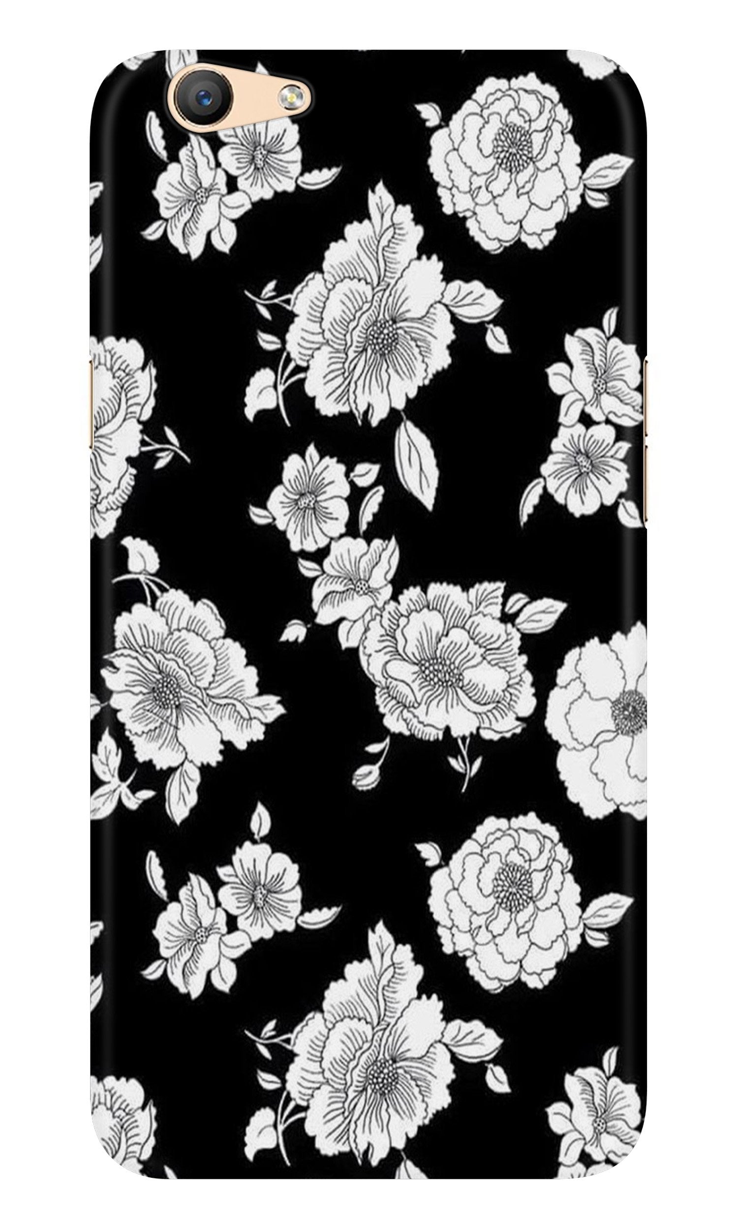 White flowers Black Background Case for Vivo Y66/ Y66L White flowers Black Background Case for Vivo Y66/ Y66L
