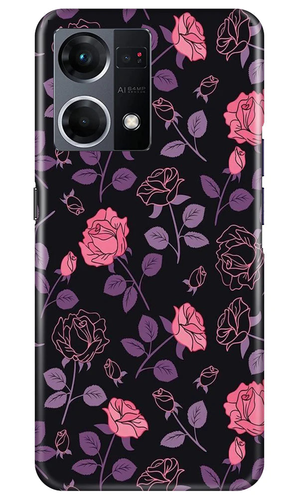 Rose Black Background Mobile Back Case for Oppo F21 Pro 4G (Design - 27) Rose Black Background Case for Oppo F21 Pro 4G