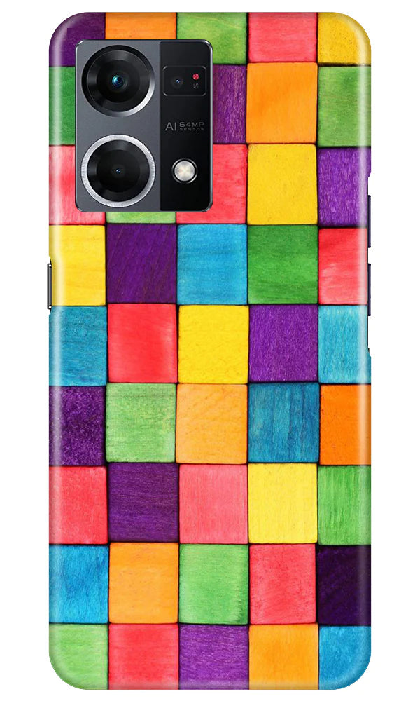 Colorful Square Mobile Back Case for Oppo F21 Pro 4G (Design - 187) Colorful Square Case for Oppo F21 Pro 4G (Design No. 187)