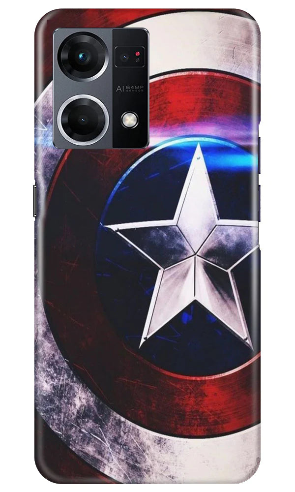 Captain America Shield Mobile Back Case for Oppo F21 Pro 4G (Design - 219) Captain America Shield Case for Oppo F21 Pro 4G (Design No. 219)