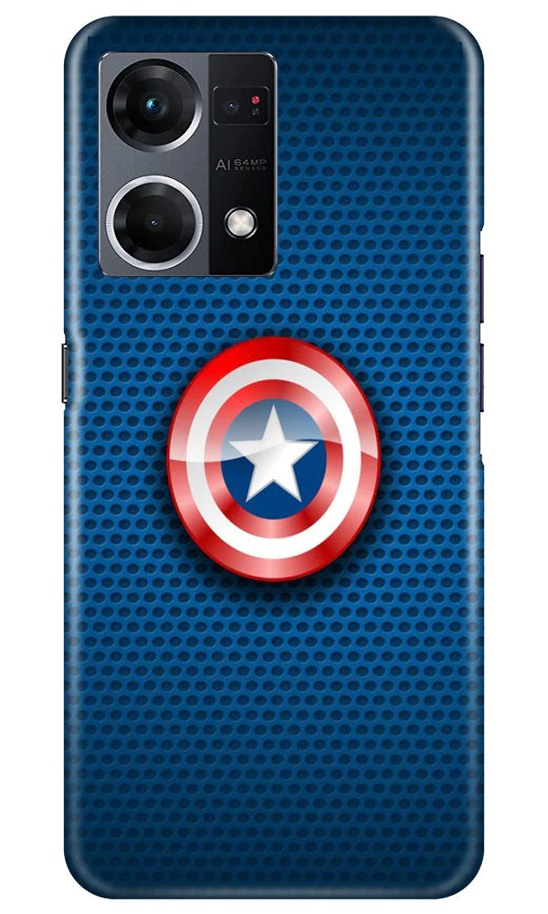 Captain America Shield Mobile Back Case for Oppo F21 Pro 4G (Design - 222) Captain America Shield Case for Oppo F21 Pro 4G (Design No. 222)