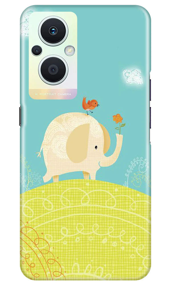 Elephant Painting Mobile Back Case for Oppo F21 Pro 5G (Design - 46) Elephant Painting Case for Oppo F21 Pro 5G