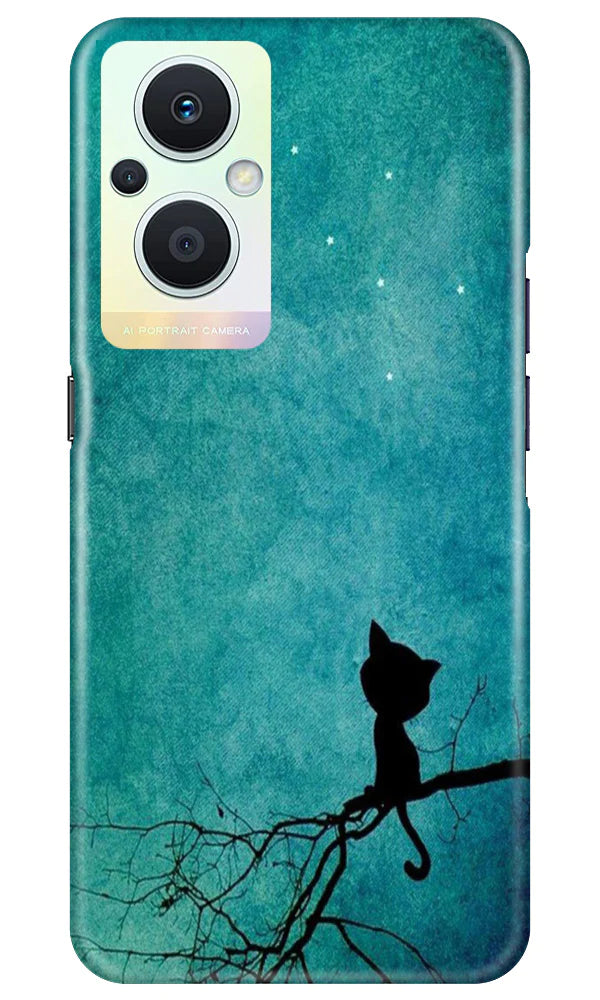 Moon cat Mobile Back Case for Oppo F21 Pro 5G (Design - 70) Moon cat Case for Oppo F21 Pro 5G