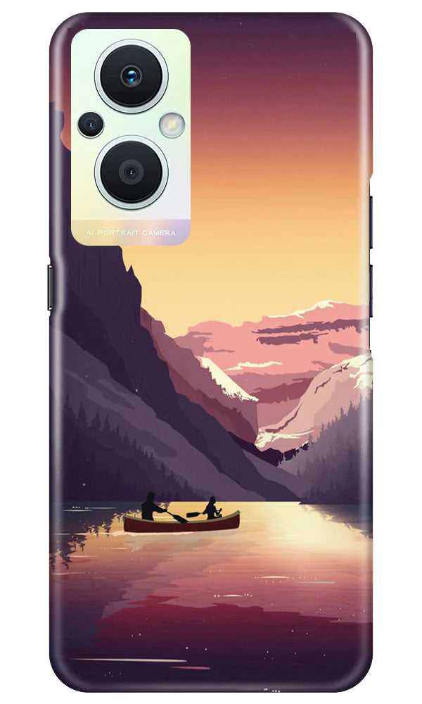 Mountains Boat Mobile Back Case for Oppo F21 Pro 5G (Design - 150) Mountains Boat Case for Oppo F21 Pro 5G (Design - 150)