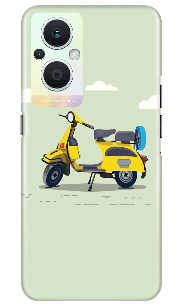 Vintage Scooter Mobile Back Case for Oppo F21 Pro 5G (Design - 229) Vintage Scooter Case for Oppo F21 Pro 5G (Design No. 229)