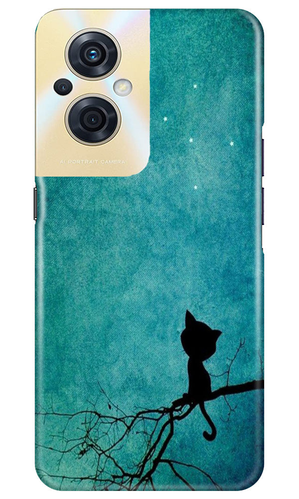 Moon cat Mobile Back Case for Oppo F21s Pro 5G (Design - 70) Moon cat Case for Oppo F21s Pro 5G