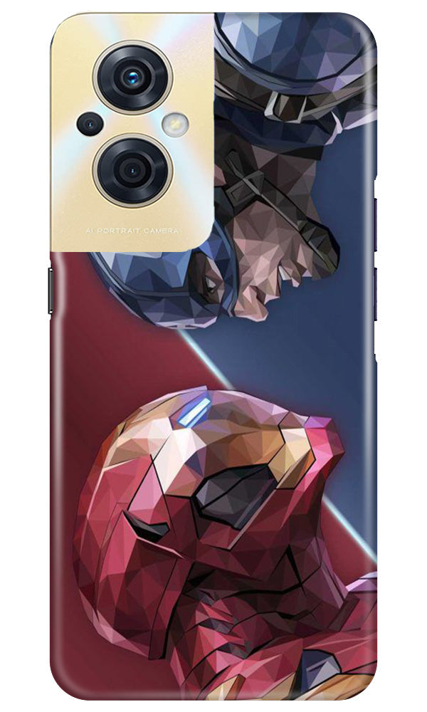 Ironman Captain America Mobile Back Case for Oppo F21s Pro 5G (Design - 214) Ironman Captain America Case for Oppo F21s Pro 5G (Design No. 214)