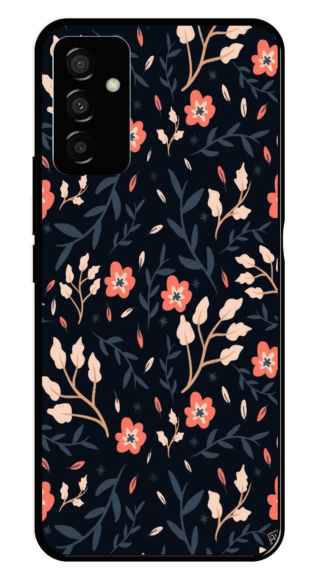 Floral Pattern Metal Mobile Case for Samsung Galaxy M23 Floral Pattern Metal Mobile Case for Samsung Galaxy M23 (Design No -10)