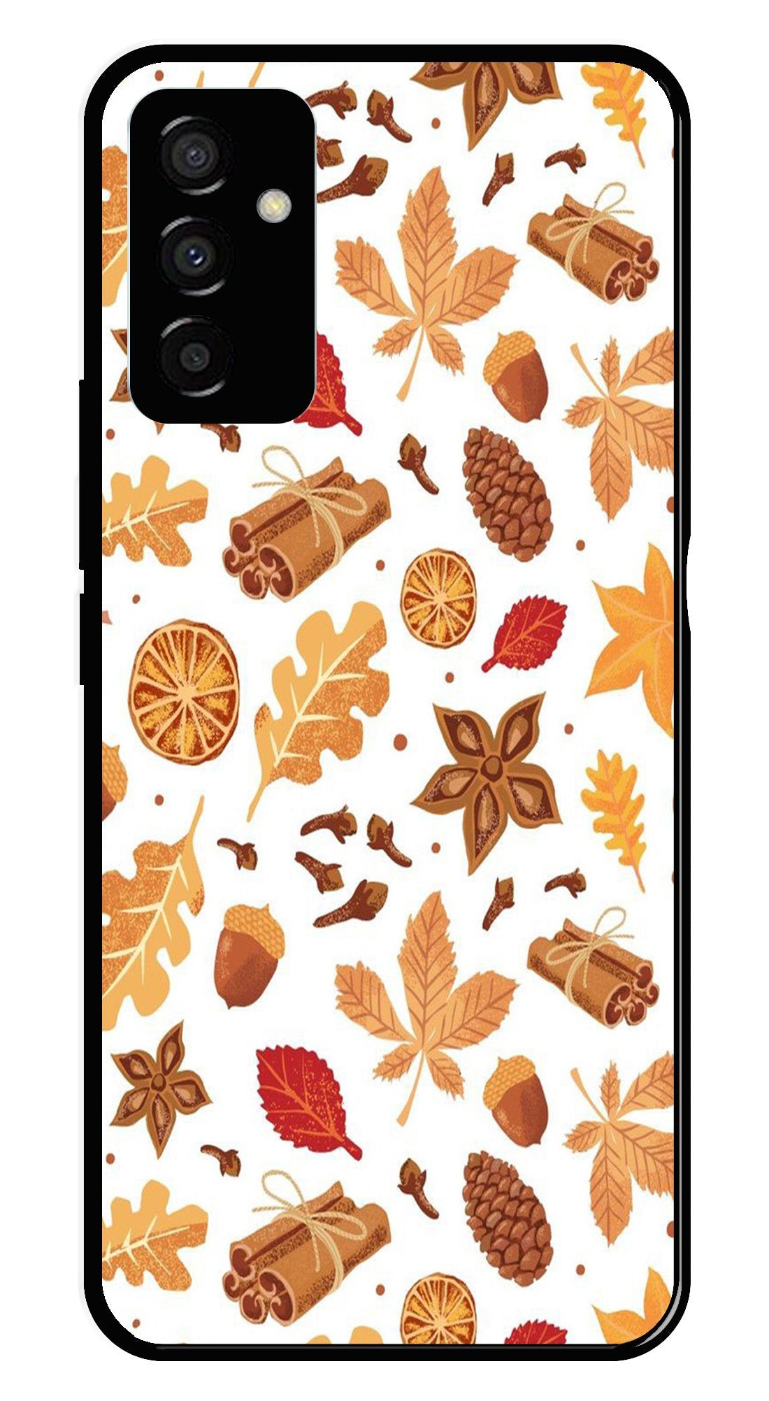 Autumn Leaf Metal Mobile Case for Samsung Galaxy M23 Autumn Leaf Metal Mobile Case for Samsung Galaxy M23 (Design No -19)