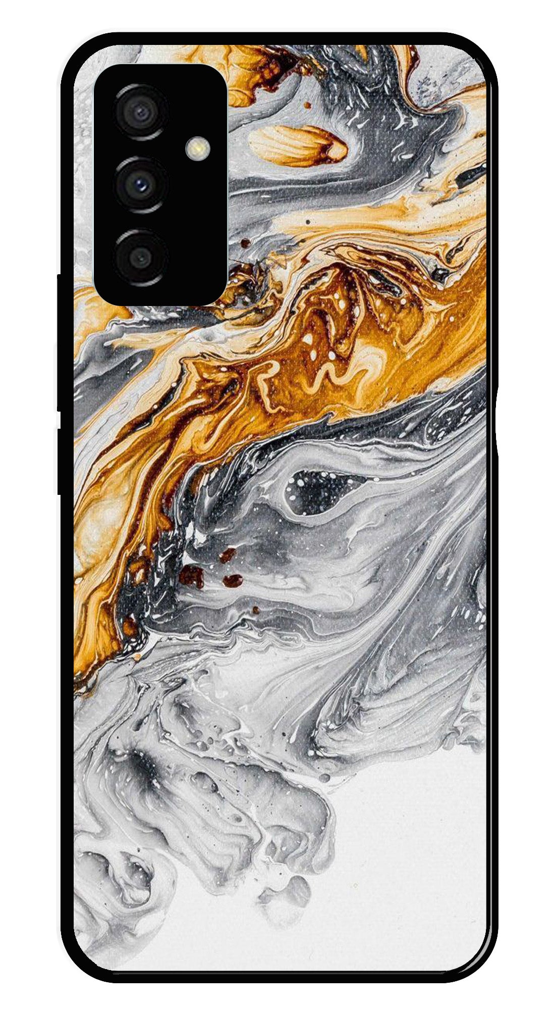 Marble Pattern Metal Mobile Case for Samsung Galaxy F23 Marble Pattern Metal Mobile Case for Samsung Galaxy F23 (Design No -36)