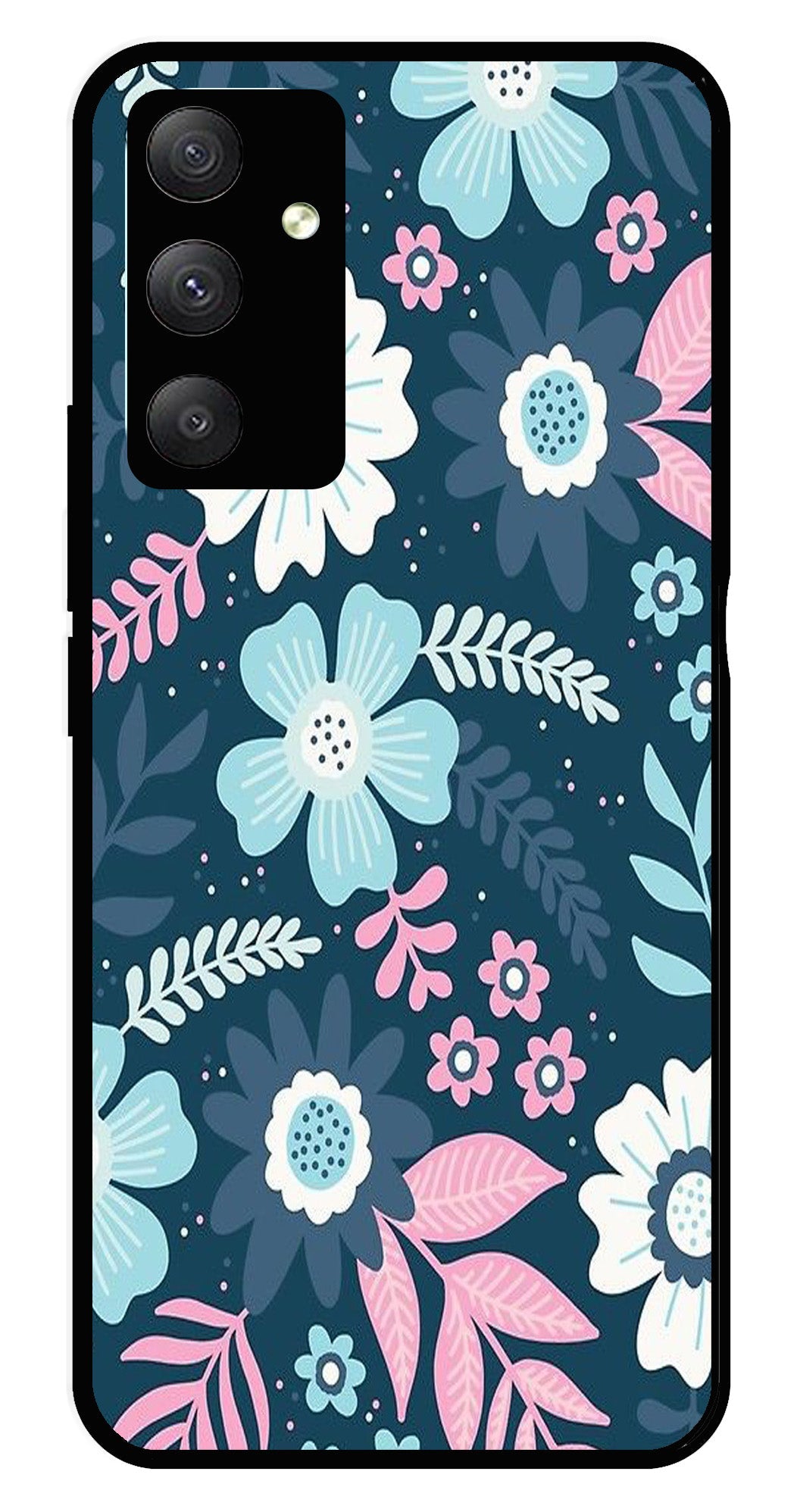 Flower Leaves Design Metal Mobile Case for Samsung Galaxy F34 5G (Design No -50)