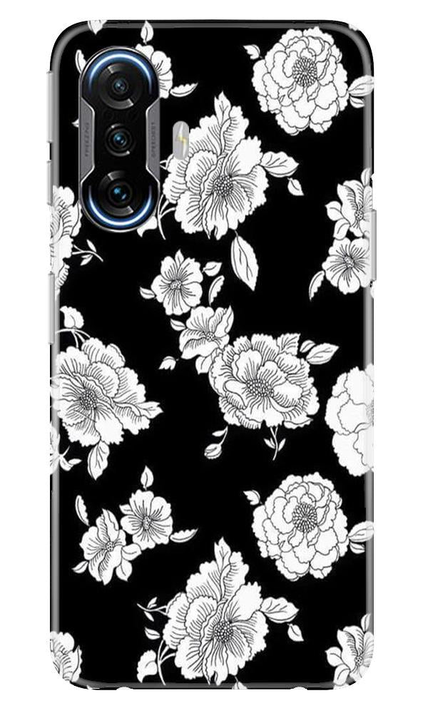 White flowers Black Background Mobile Back Case for Poco F3 GT 5G (Design - 9) White flowers Black Background Case for Poco F3 GT 5G