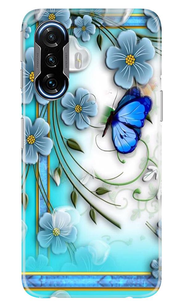 Blue Butterfly Mobile Back Case for Poco F3 GT 5G (Design - 21) Blue Butterfly Case for Poco F3 GT 5G