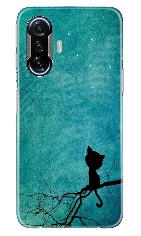 Moon cat Mobile Back Case for Poco F3 GT 5G (Design - 70) Moon cat Case for Poco F3 GT 5G