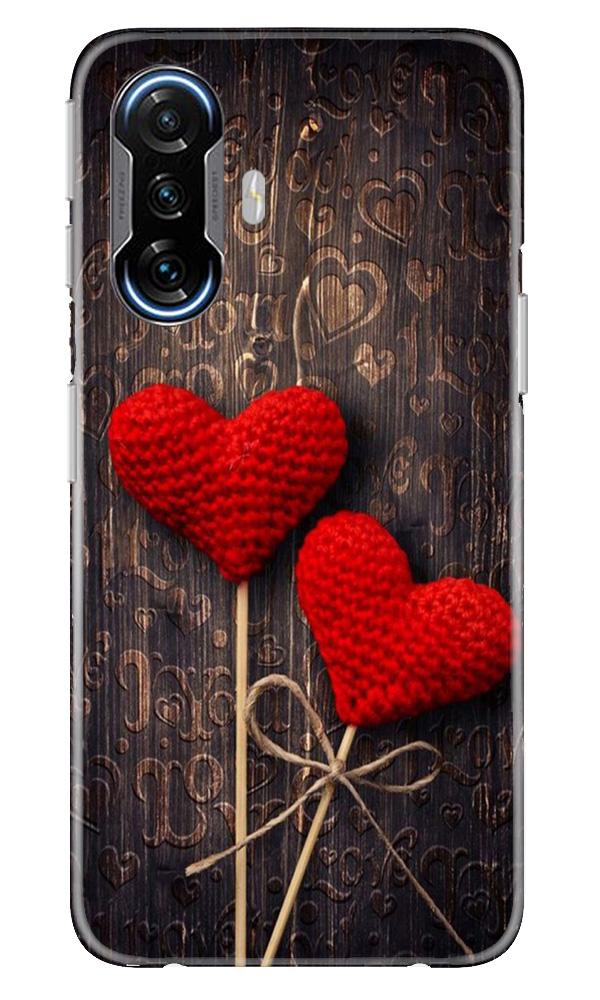 Red Hearts Mobile Back Case for Poco F3 GT 5G (Design - 80) Red Hearts Case for Poco F3 GT 5G