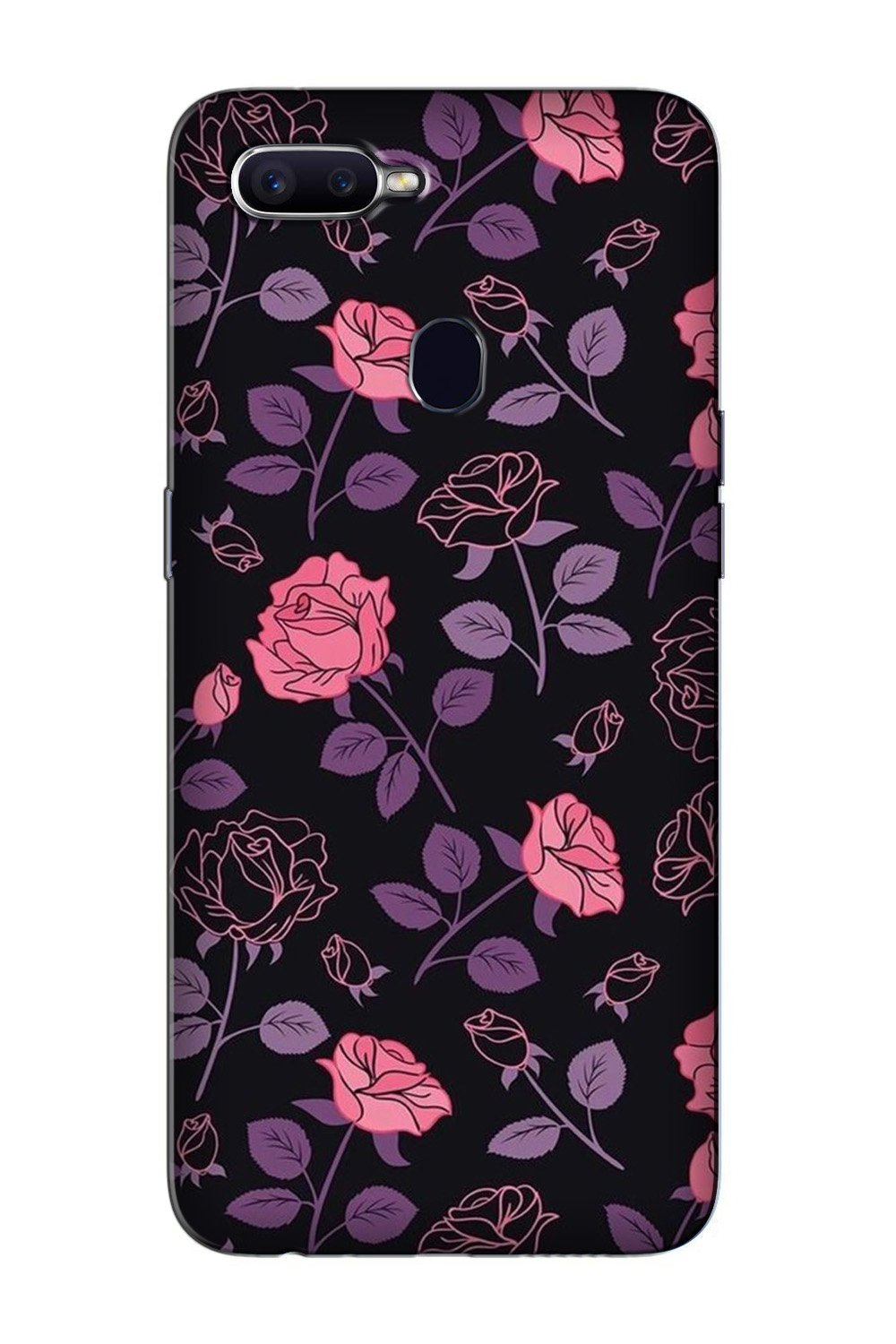 Rose Pattern Mobile Back Case for Oppo A12 (Design - 2) Rose Pattern Case for Oppo A12