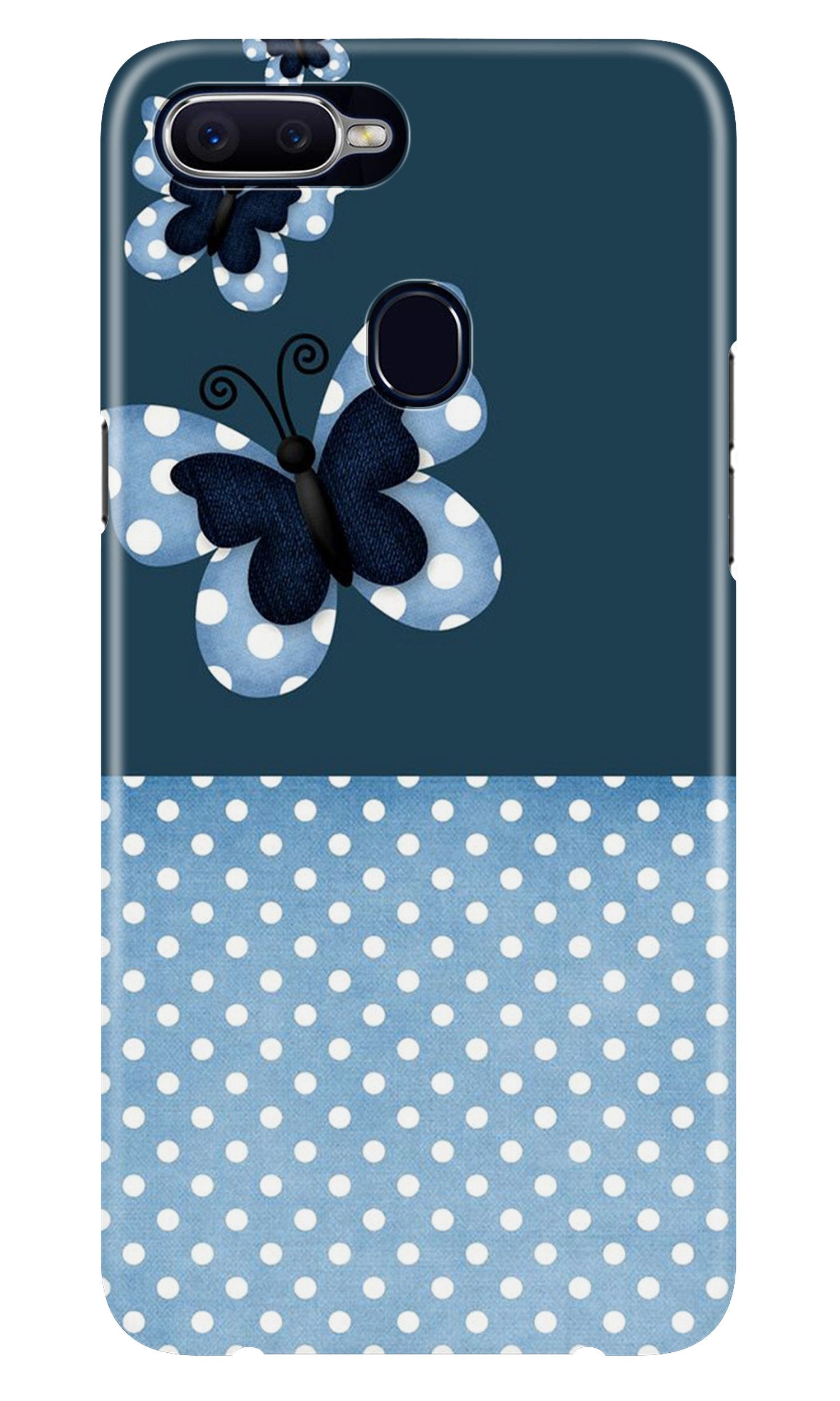 White dots Butterfly Case for Oppo A7 White dots Butterfly Case for Oppo A7
