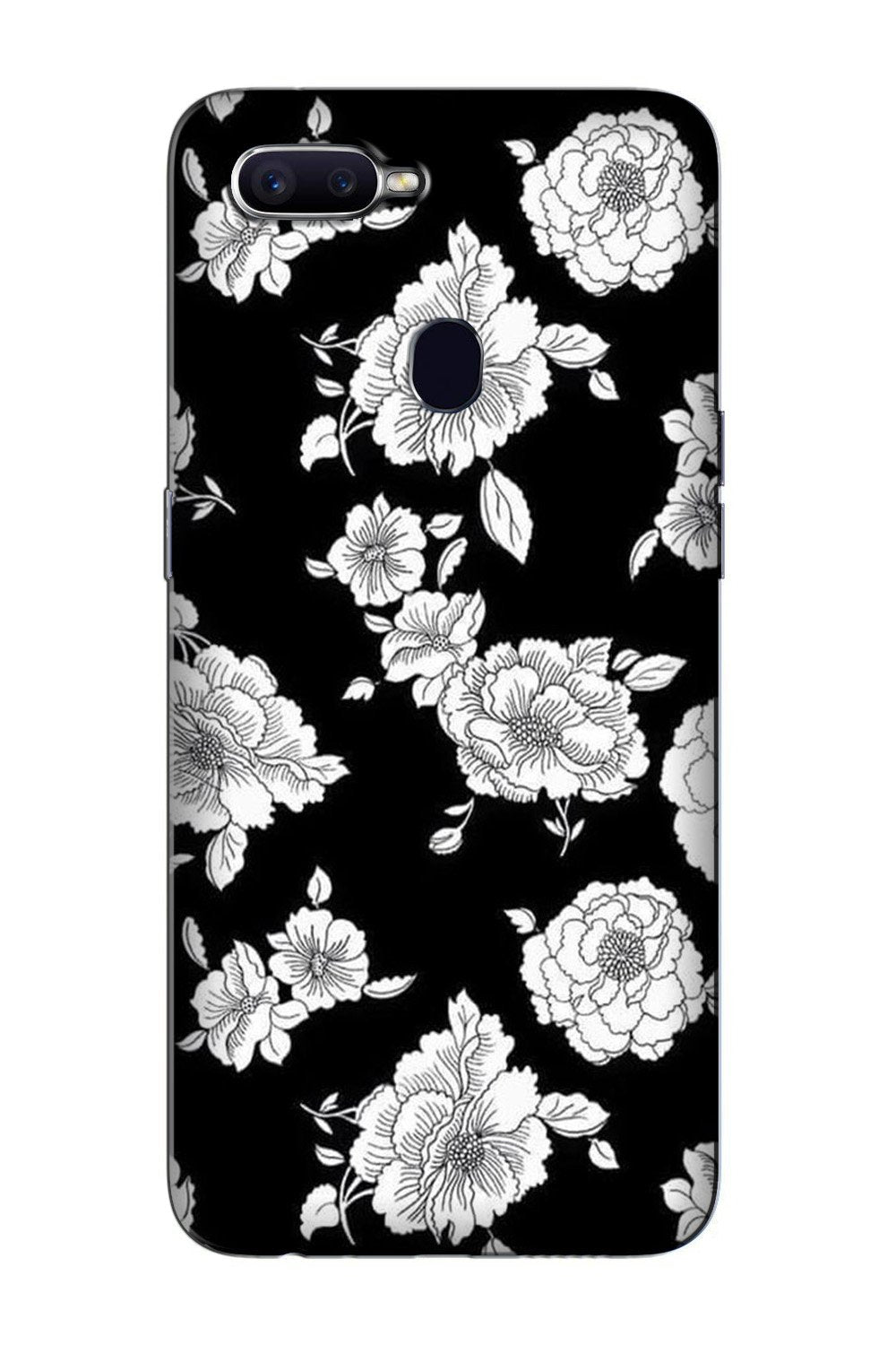 White flowers Black Background Case for Oppo A5s White flowers Black Background Case for Oppo A5s