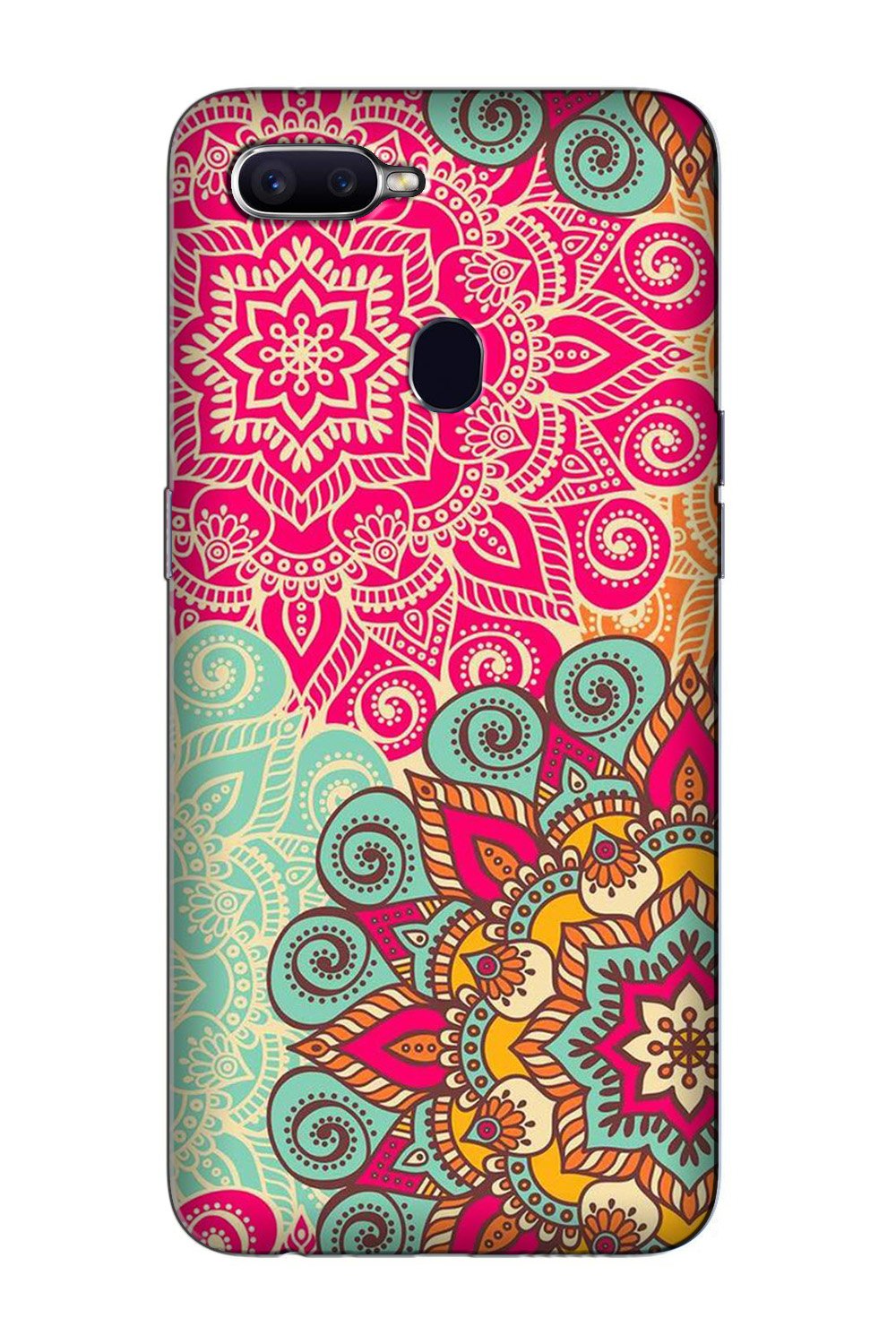 Rangoli art2 Mobile Back Case for Oppo A12 (Design - 29) Rangoli art2 Case for Oppo A12