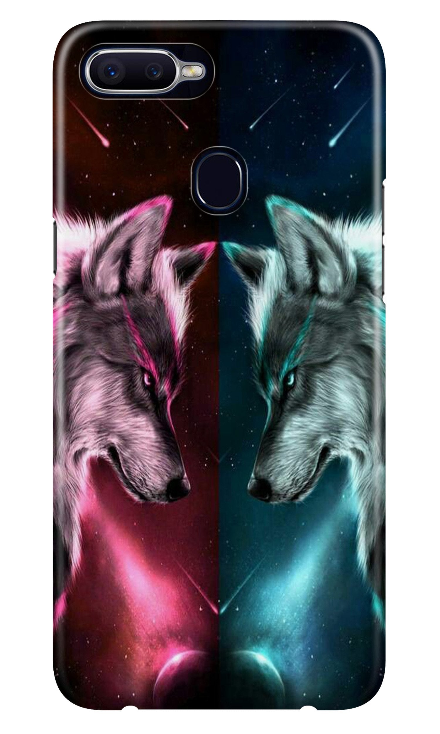 Wolf fight Mobile Back Case for Oppo A12 (Design - 221) Wolf fight Case for Oppo A12 (Design No. 221)