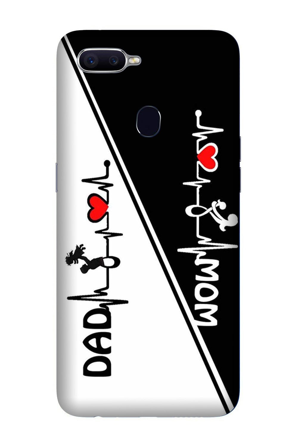 Love Mom Dad Mobile Back Case for Oppo A5 (Design - 385)