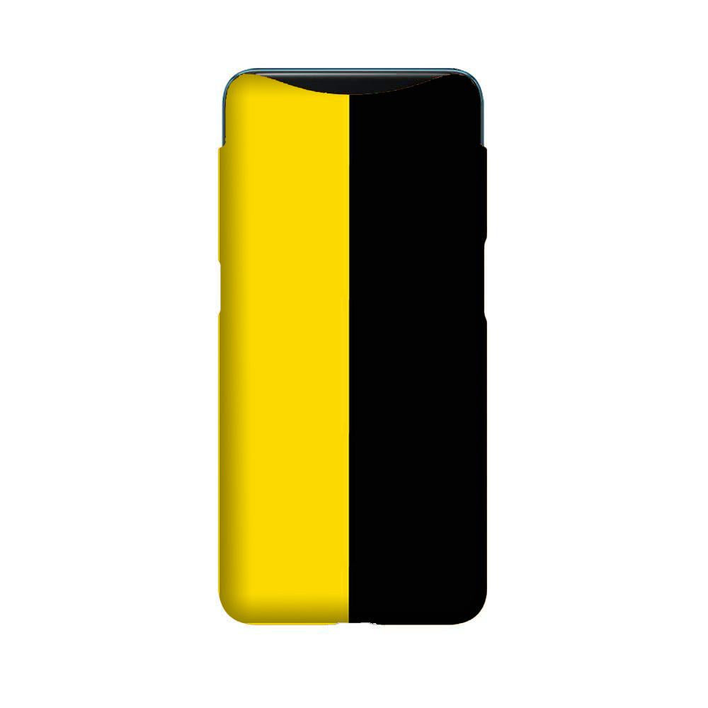 Black Yellow Pattern Mobile Back Case for Oppo Find X (Design - 397)