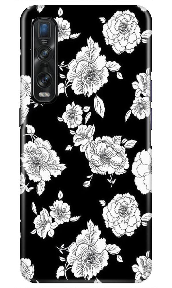 White flowers Black Background Mobile Back Case for Oppo Find X2 Pro (Design - 9) White flowers Black Background Case for Oppo Find X2 Pro