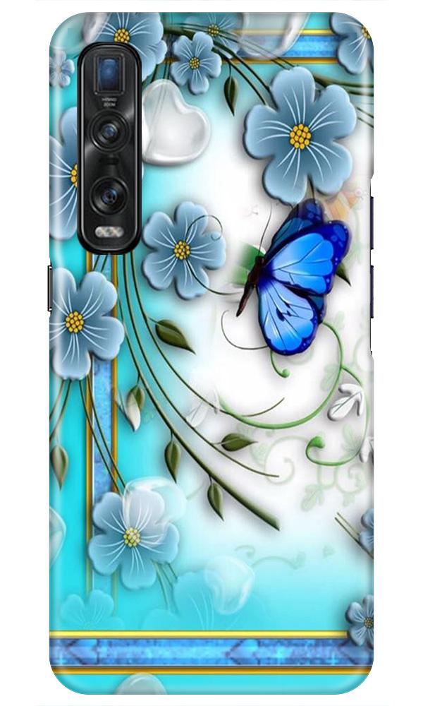 Blue Butterfly Mobile Back Case for Oppo Find X2 Pro (Design - 21) Blue Butterfly Case for Oppo Find X2 Pro