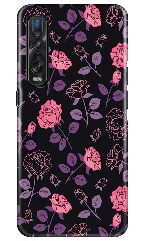 Rose Black Background Mobile Back Case for Oppo Find X2 Pro (Design - 27) Rose Black Background Case for Oppo Find X2 Pro