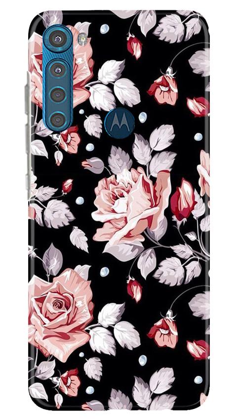 Pink rose Mobile Back Case for Moto One Fusion Plus (Design - 12) Pink rose Case for Moto One Fusion Plus