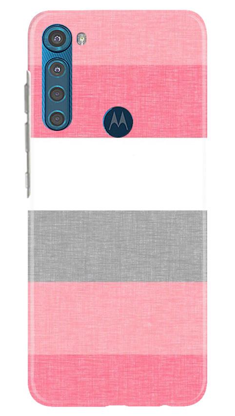 Pink white pattern Mobile Back Case for Moto One Fusion Plus (Design - 55) Pink white pattern Case for Moto One Fusion Plus
