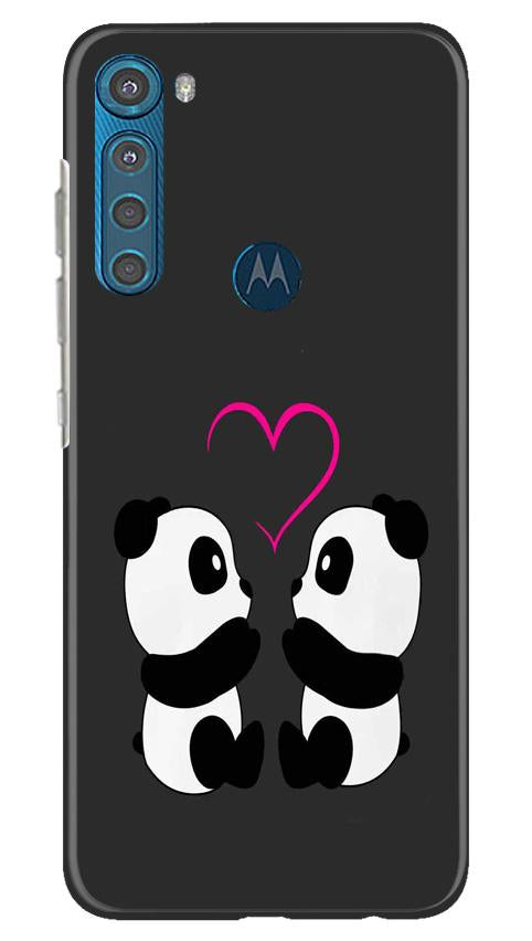 Panda Love Mobile Back Case for Moto One Fusion Plus (Design - 398) Panda Love Mobile Back Case for Moto One Fusion Plus (Design - 398)