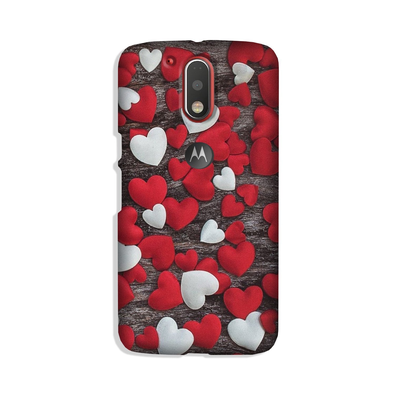 Red White Hearts Case for Moto G4 Plus (Design - 105) Red White Hearts Case for Moto G4 Plus (Design - 105)