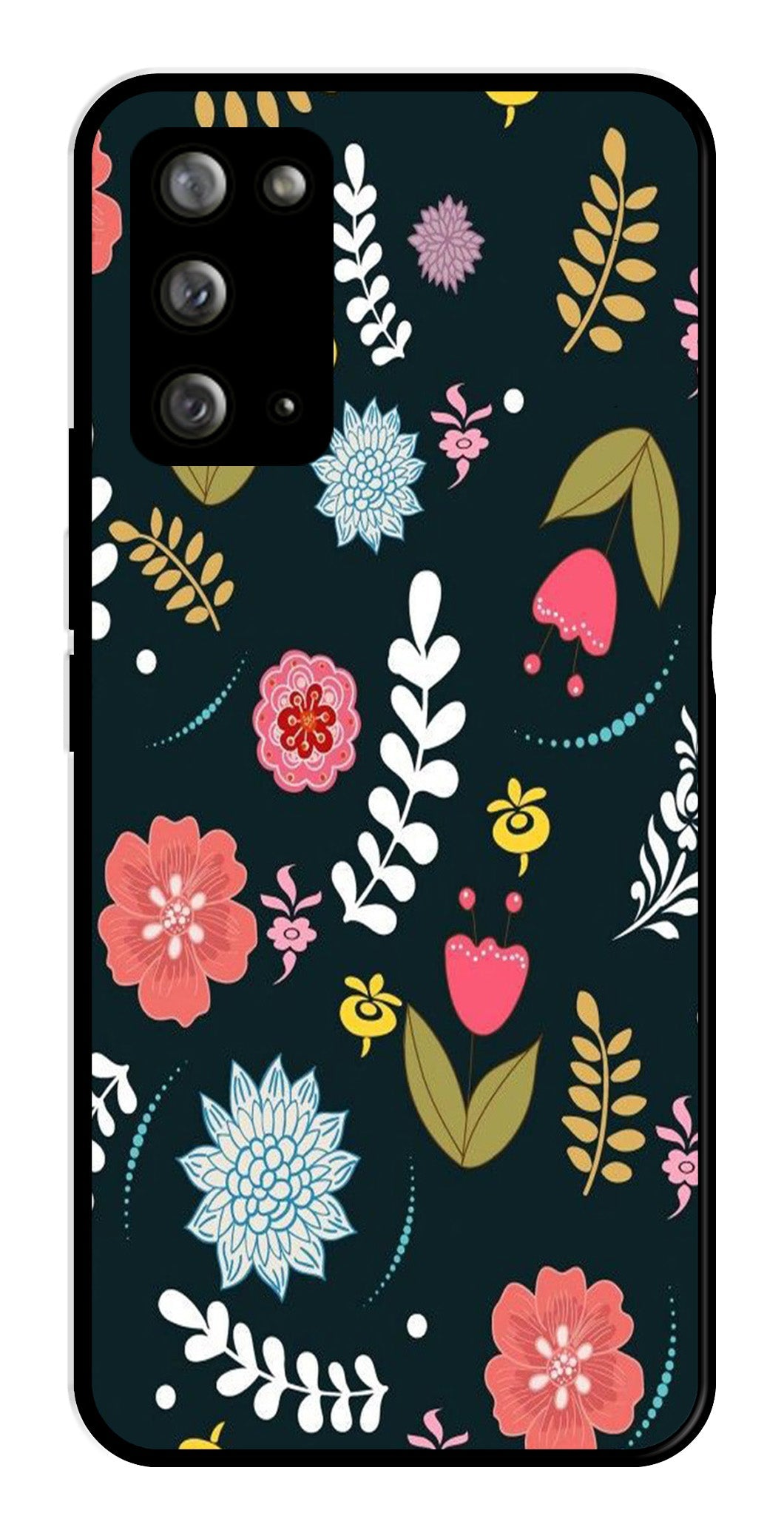 Floral Pattern2 Metal Mobile Case for Samsung Galaxy Note 20 Floral Pattern2 Metal Mobile Case for Samsung Galaxy Note 20 (Design No -12)