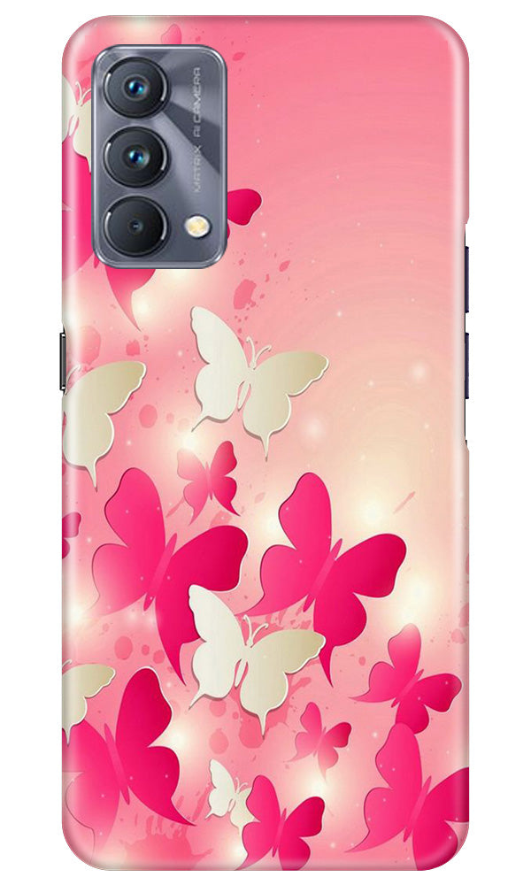 White Pick Butterflies Mobile Back Case for Realme GT 5G Master Edition (Design - 28) White Pick Butterflies Case for Realme GT 5G Master Edition