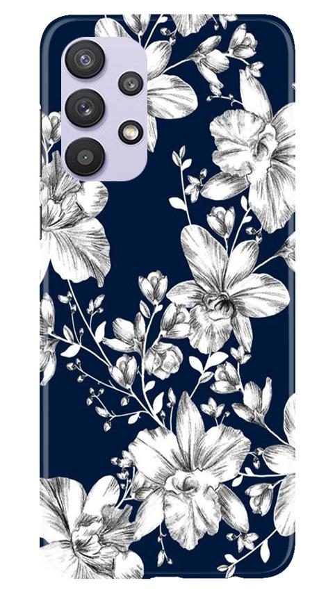 White flowers Blue Background Mobile Back Case for Samsung Galaxy A32 5G (Design - 14) White flowers Blue Background Case for Samsung Galaxy A32 5G