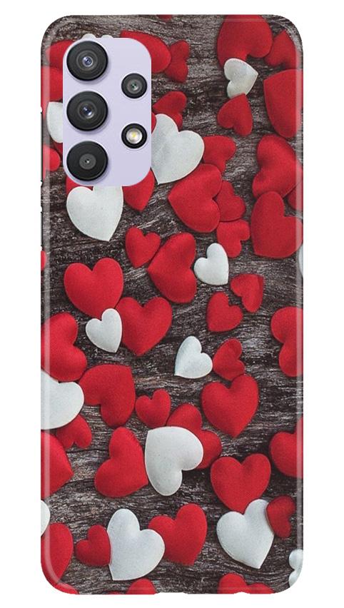Red White Hearts Mobile Back Case for Samsung Galaxy A32 5G (Design - 105) Red White Hearts Case for Samsung Galaxy A32 5G (Design - 105)