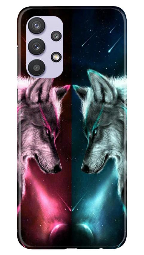 Wolf fight Mobile Back Case for Samsung Galaxy A32 5G (Design - 221) Wolf fight Case for Samsung Galaxy A32 5G (Design No. 221)